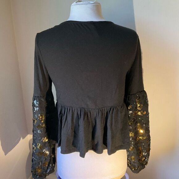 Anthropologie Neale Sequined Peplum Top, Small. Witchy - Picture 10 of 13